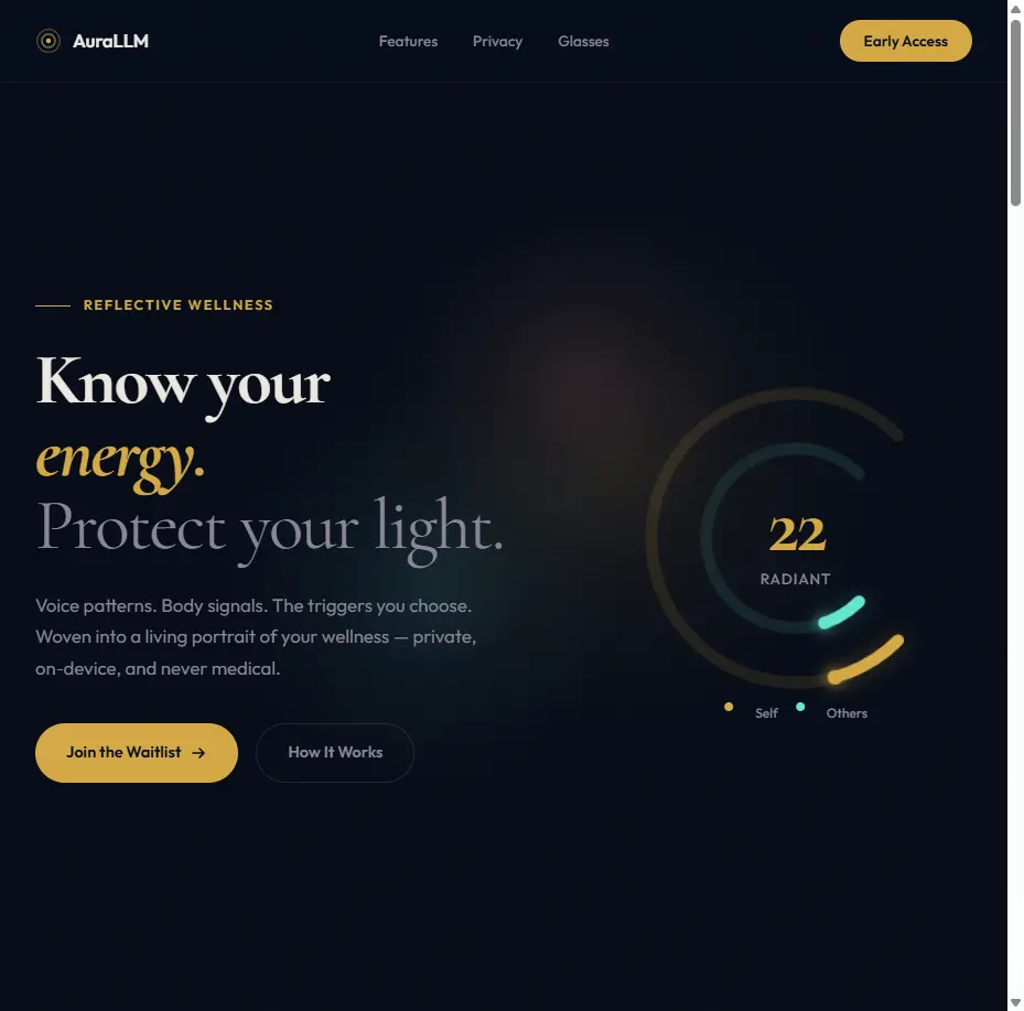 AuraLLM Reflective Wellness Platform